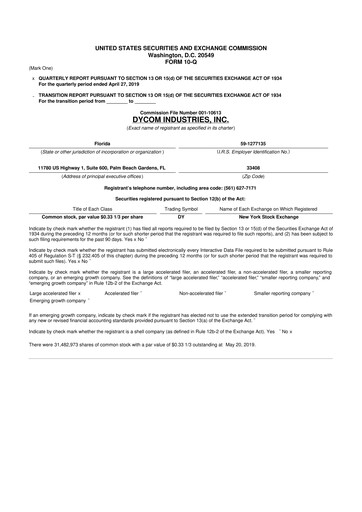 Vorschaubild Dycom Industries 10-Q Quartalsbericht 2020 