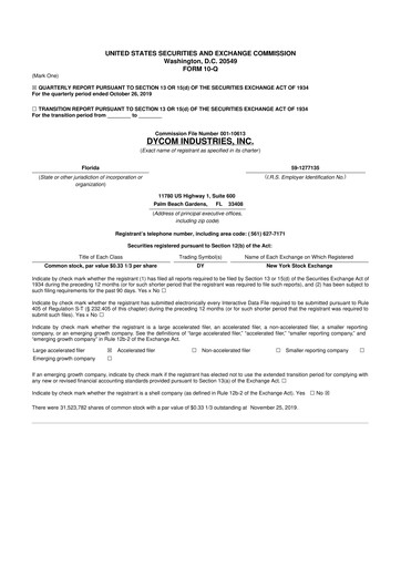 Vorschaubild Dycom Industries 10-Q Quartalsbericht 2020 