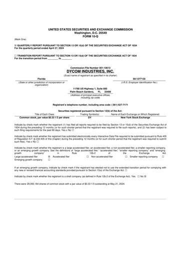 Vorschaubild Dycom Industries 10-Q Quartalsbericht 2025 