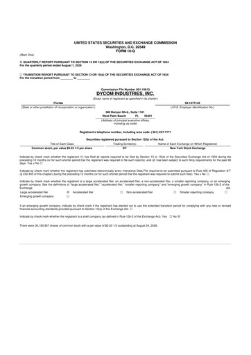 Thumbnail Dycom Industries 10-Q Quarterly Report FY2027 