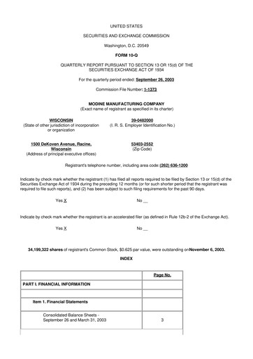Thumbnail Modine Manufacturing
 10-Q Quarterly Report FY 