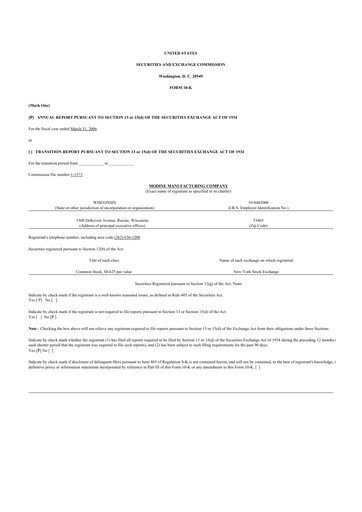 Thumbnail Modine Manufacturing
 10-K Annual Report 