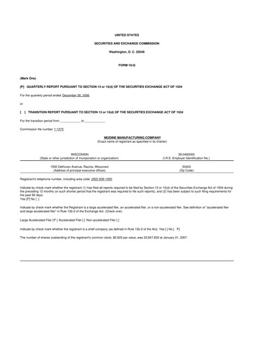 Thumbnail Modine Manufacturing
 10-Q Quarterly Report FY 