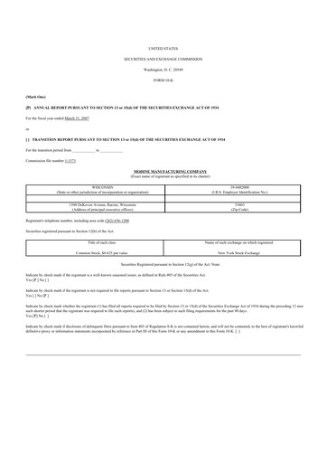 Thumbnail Modine Manufacturing
 10-K Annual Report 