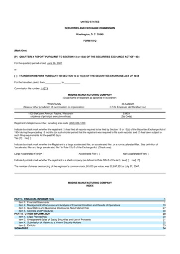 Thumbnail Modine Manufacturing
 10-Q Quarterly Report FY 