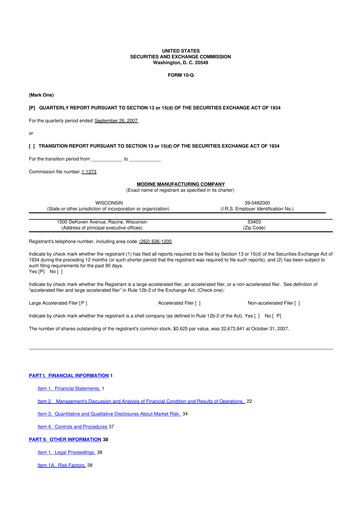Thumbnail Modine Manufacturing
 10-Q Quarterly Report FY 