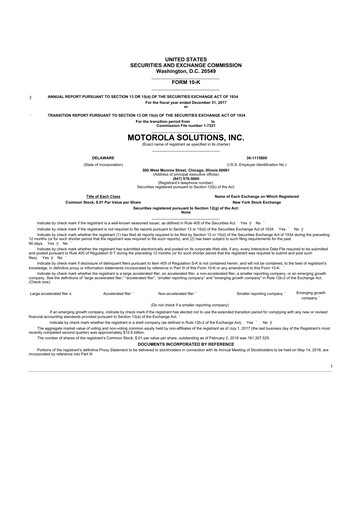 Thumbnail Motorola Solutions
 10-K Annual Report 2017