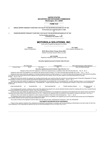 Thumbnail Motorola Solutions
 10-K Annual Report 2020