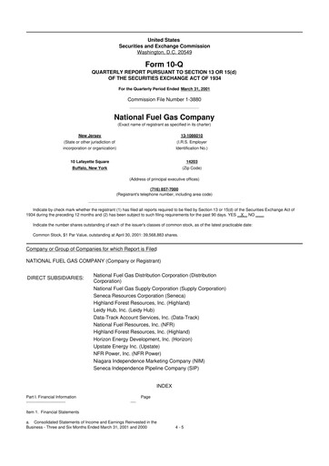 Thumbnail National Fuel Gas
 10-Q Quarterly Report FY 