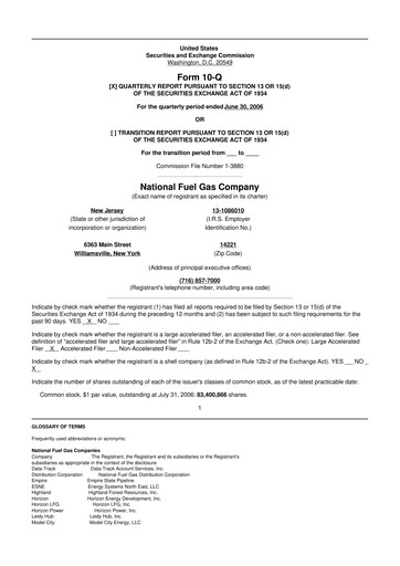 Thumbnail National Fuel Gas
 10-Q Quarterly Report FY 