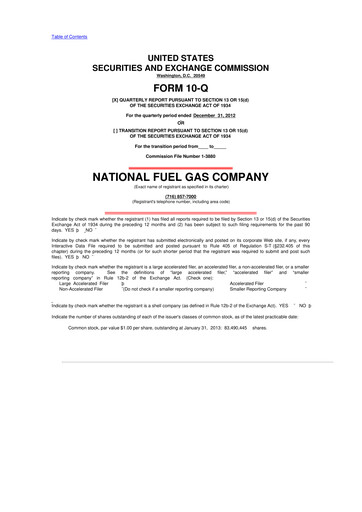 Thumbnail National Fuel Gas
 10-Q Quarterly Report FY2013 