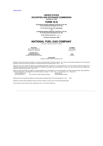 Thumbnail National Fuel Gas
 10-Q Quarterly Report FY2013 