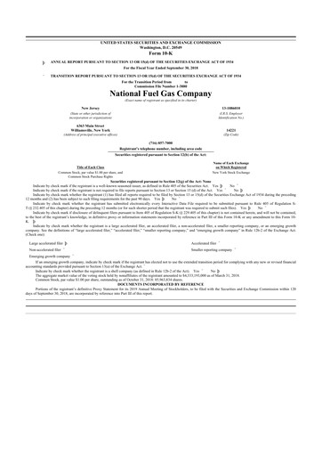 Thumbnail National Fuel Gas
 10-K Annual Report 2018