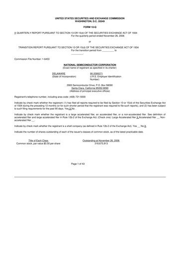 Thumbnail National Semiconductor 10-Q Quarterly Report FY 