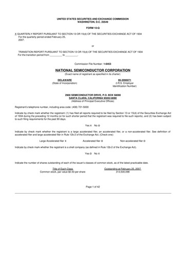 Thumbnail National Semiconductor 10-Q Quarterly Report FY 