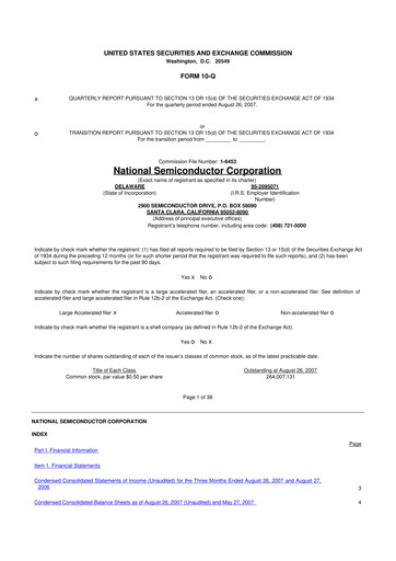 Thumbnail National Semiconductor 10-Q Quarterly Report FY 