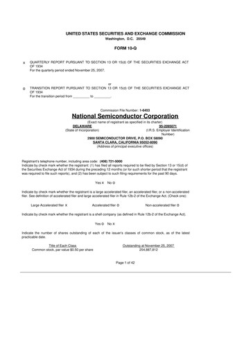 Thumbnail National Semiconductor 10-Q Quarterly Report FY 