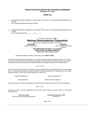Thumbnail National Semiconductor 10-Q Quarterly Report FY 
