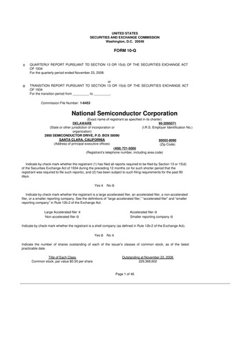 Thumbnail National Semiconductor 10-Q Quarterly Report FY 