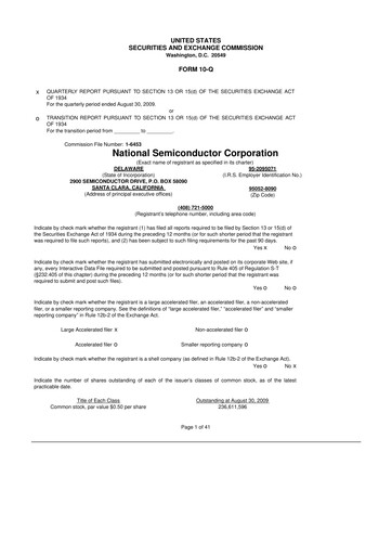 Thumbnail National Semiconductor 10-Q Quarterly Report FY 