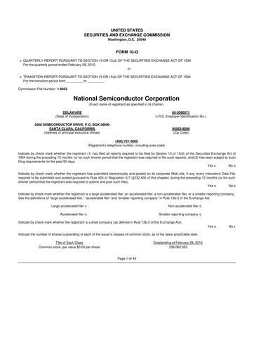 Thumbnail National Semiconductor 10-Q Quarterly Report FY 