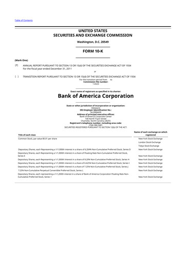 Thumbnail Bank of America  10-K Annual Report 2011