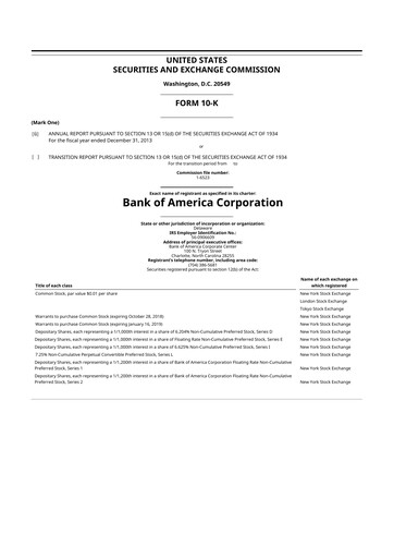 Thumbnail Bank of America  10-K Annual Report 2013