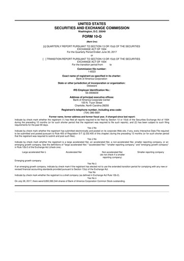 Vorschaubild Bank of America  10-Q Quartalsbericht 2017 