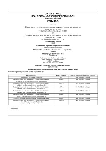 Vorschaubild Bank of America  10-Q Quartalsbericht 2020 