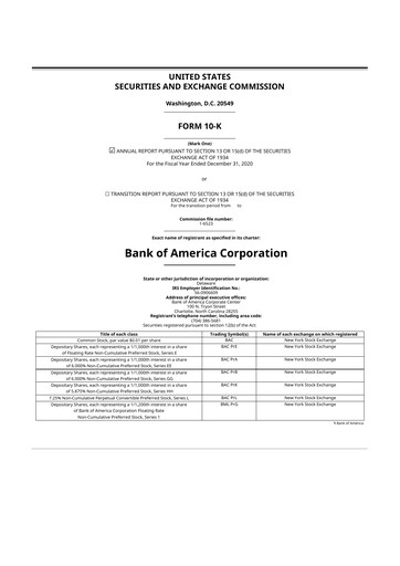 Thumbnail Bank of America  10-K Annual Report 2020