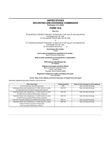 Vorschaubild Bank of America  10-Q Quartalsbericht 2022 