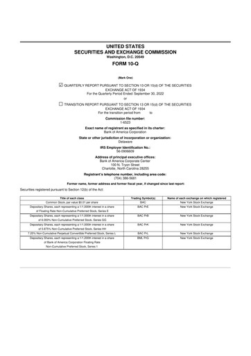 Vorschaubild Bank of America  10-Q Quartalsbericht 2022 