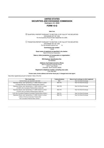 Vorschaubild Bank of America  10-Q Quartalsbericht 2025 