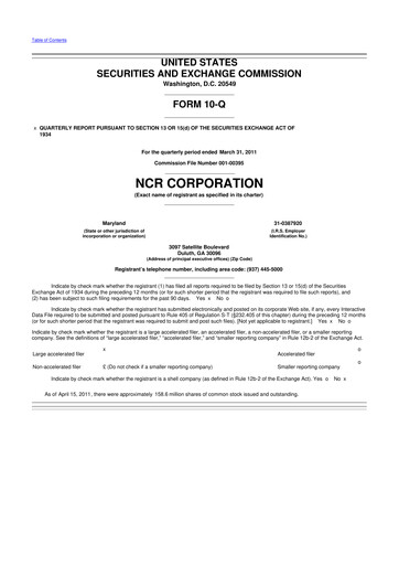 Vorschaubild NCR Voyix Corporation 10-Q Quartalsbericht 2011 