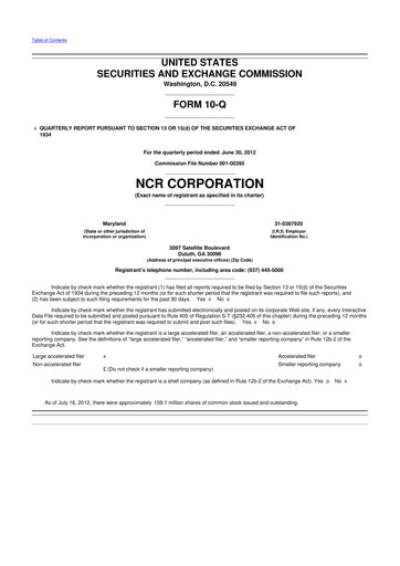 Vorschaubild NCR Voyix Corporation 10-Q Quartalsbericht 2012 