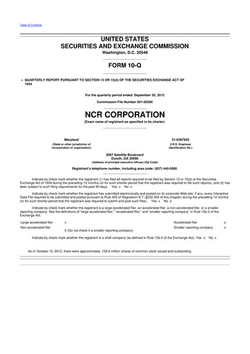 Vorschaubild NCR Voyix Corporation 10-Q Quartalsbericht 2012 