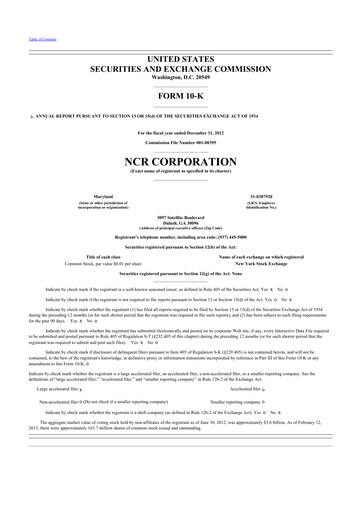 Vorschaubild NCR Voyix Corporation 10-K Jahresbericht 2012