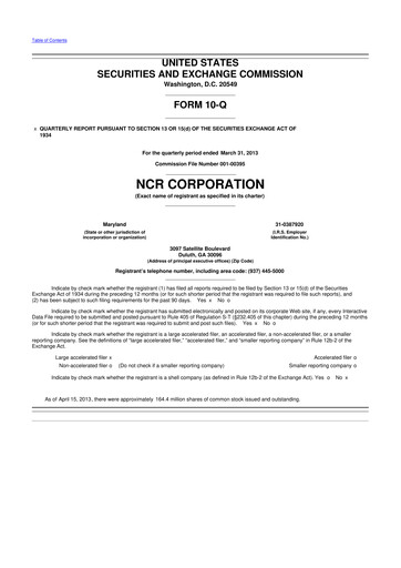 Vorschaubild NCR Voyix Corporation 10-Q Quartalsbericht 2013 
