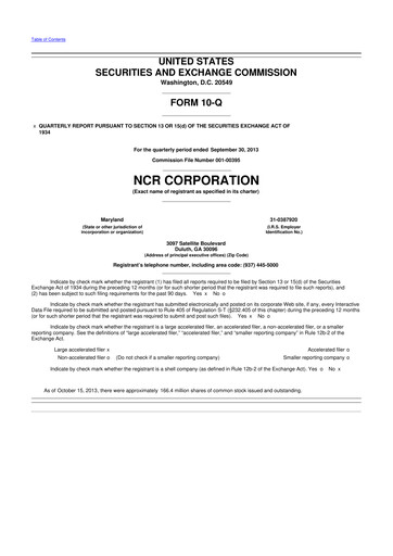Vorschaubild NCR Voyix Corporation 10-Q Quartalsbericht 2013 
