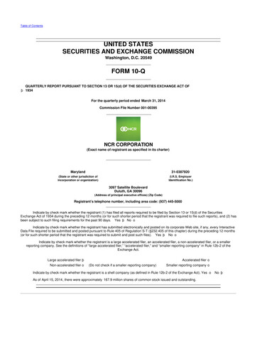 Vorschaubild NCR Voyix Corporation 10-Q Quartalsbericht 2014 