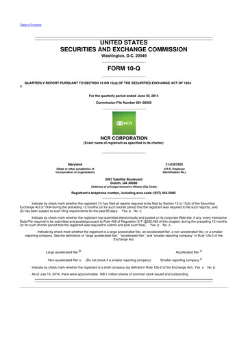 Vorschaubild NCR Voyix Corporation 10-Q Quartalsbericht 2014 