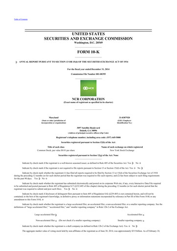 Vorschaubild NCR Voyix Corporation 10-K Jahresbericht 2014