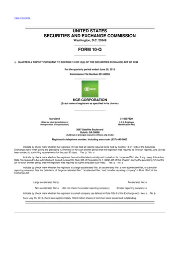 Vorschaubild NCR Voyix Corporation 10-Q Quartalsbericht 2015 