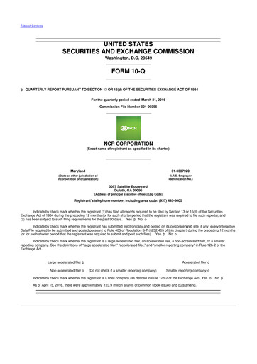 Vorschaubild NCR Voyix Corporation 10-Q Quartalsbericht 2016 