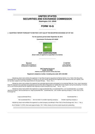 Vorschaubild NCR Voyix Corporation 10-Q Quartalsbericht 2016 