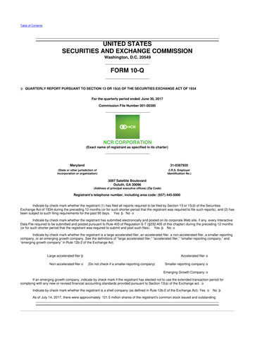 Vorschaubild NCR Voyix Corporation 10-Q Quartalsbericht 2017 