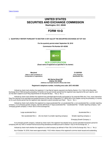 Vorschaubild NCR Voyix Corporation 10-Q Quartalsbericht 2018 