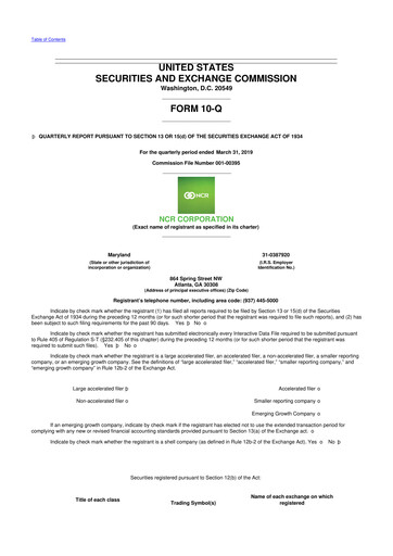 Vorschaubild NCR Voyix Corporation 10-Q Quartalsbericht 2019 