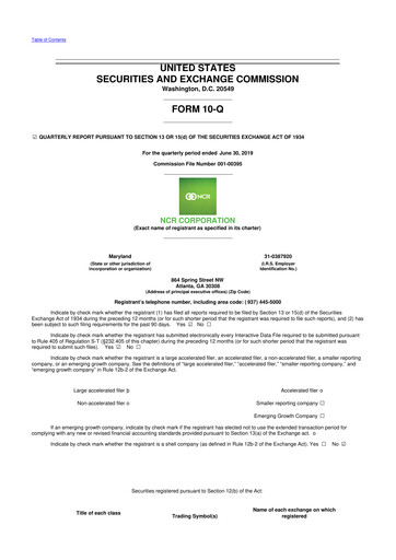 Vorschaubild NCR Voyix Corporation 10-Q Quartalsbericht 2019 