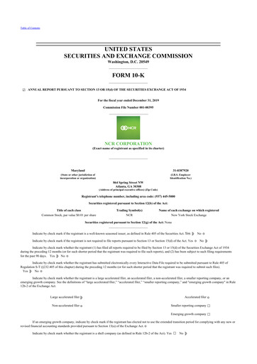 Vorschaubild NCR Voyix Corporation 10-K Jahresbericht 2019